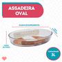 Imagem de Assadeira Oval Vidro Temperado 3L Forno Freezer Massas