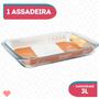 Imagem de Assadeira Vidro Retangular 3L Forno Massas S/ Tampa