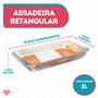 Imagem de Assadeira Vidro Retangular 3L Forno Massas S/ Tampa