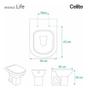 Imagem de Assento Almofadado Retangular Branco P/ Vaso Life Celite