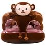 Imagem de Assento de apoio do bebê, cadeira de sofá de bebê bonito para sentar-se, assentos infantis de pelúcia confortáveis (macaco, W17.5 x H17.5)
