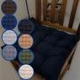 Imagem de Assento Para Cadeira Futon Confort Com Fitas Para Amarrar Pallet Banco Banqueta Encosto Macio 40x40cm 100% Algodão