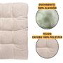 Imagem de Assento Para Cadeira Futon Confort Com Fitas Para Amarrar Pallet Banco Banqueta Encosto Macio 40x40cm 100% Algodão