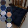 Imagem de Assento Para Cadeira Futon Confort Com Fitas Para Amarrar Pallet Banco Banqueta Encosto Macio 40x40cm