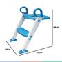 Imagem de Assento Redutor Com Escada Bebê Vaso Sanitário +18 Meses Até 20 kg Dobrável Portátil Azul Clingo