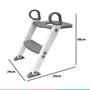 Imagem de Assento Redutor Com Escada Bebê Vaso Sanitário +18 Meses Até 20 kg Dobrável Portátil Cinza Clingo