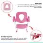 Imagem de Assento Redutor Com Escada Bebê Vaso Sanitário +18 Meses Até 20 kg Dobrável Portátil Rosa Clingo