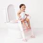 Imagem de Assento Redutor Infantil para Vaso Sanitário Buba com Escada e Alças Rosa