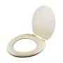 Imagem de Assento Sanitario Almofadado Convencional Oval Bone para vaso Ideal Standard com Ferragem Dourada
