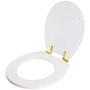 Imagem de Assento Sanitário com Fechamento Lento Carina Branco para vaso Ideal Standard com Ferragem Dourada