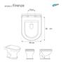Imagem de Assento Sanitário Firenze Branco para vaso Icasa 1.6gpf 6lpf