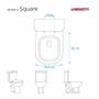 Imagem de Assento Sanitário Laqueado Soft Close Square Branco para vaso Sanitex 6lpf