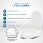 Imagem de Assento Sanitário MDF Soft Close Link/LK Marrom Fosco para Vaso Deca com Ferragem Dourada