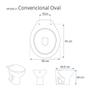Imagem de Assento Sanitario Poliester Convencional Oval Universal Bege Claro