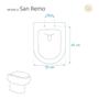 Imagem de Assento Sanitário Poliéster San Remo Marfim (Bege Claro) para Vaso Hervy