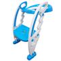 Imagem de Assento Sanitário Redutor Infantil com Escada e Alça Dobrável Portátil Azul Importway Bw-184 Az