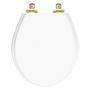 Imagem de Assento Sanitário Soft Close Carina Branco para vaso Ideal Standard com Ferragem Dourada