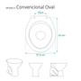 Imagem de Assento Sanitário Soft Close Convencional Oval Cinza Platina para vaso Incepa