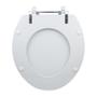 Imagem de Assento Sanitário Tampa de Vaso Branco MDF Laqueado Oval Convencional para bacia Icasa