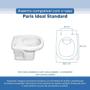 Imagem de Assento Sanitário Tampa de Vaso Branco Resina Poliester Paris para bacia Ideal Standard