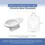 Imagem de Assento Sanitário Tampa de Vaso Branco Resina Poliester Victoria para bacia Ideal Standard