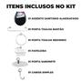 Imagem de Assento Vaso Sanitário Almofadado Preto + Kit Banheiro 5 Pçs