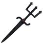 Imagem de Athame Exu com Tridente e Crânio em Metal Negro 17 cm