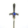Imagem de Athame Metal Dourado Envelhecido 15 cm Pedra Azul