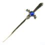 Imagem de Athame Metal Dourado Envelhecido 15 cm Pedra Azul