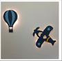 Imagem de Avião e  Balão Com Led Decoração Para Quarto Infantil e bebê