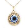 Imagem de B89101 - gargantilha olho grego com circulo de strass 1,8cm - dourado