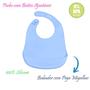 Imagem de Babador Silicone Bebê com Bolso Pega Migalhas Impermeável com Fecho Ajustável 
