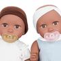 Imagem de BABI by Battat  Bonecas Recém-Nascidas de 14 polegadas Corpos Macios  Twin Girl & Boy  Tons de Pele Médios Profundos com Olhos Castanhos  Roupas Removíveis e Acessórios Chupetas  Brinquedos Infantis para Crianças com Idade 3+