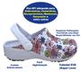 Imagem de Babuche Feminino Profissional SoftWorks Mania EPI Antiderrapante Estampa Floral 2 EVA BB32 Branco