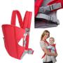Imagem de Baby Bag Bolsa Canguru Suporta Até 12Kg Respirável Vermelho