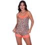 Imagem de Baby Doll Blusa e Short Caleçon de Renda Onça e Vaquinha Animal Print- CONJUNTO HELENA