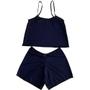 Imagem de Baby Doll Liso Feminino Casual Para Dormir Confortável Helanca Cropped Short Pijama