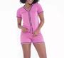 Imagem de Baby Doll pijama americano feminino blusa com botões e short fashion