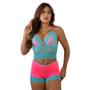 Imagem de Baby Doll Sensual Short Doll Com Renda Bicolor Neon Pijama