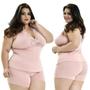 Imagem de Baby Doll Short Doll Microfibra Plus Size Renda Luxo