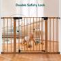 Imagem de Baby Gate BABELIO 29-48 cm de metal com padrão de madeira marrom