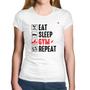 Imagem de Baby Look Algodão Eat, Sleep, Gym, Repeat - Foca na Moda