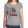 Imagem de Baby Look Algodão Eat, Sleep, Gym, Repeat - Foca na Moda