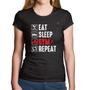 Imagem de Baby Look Algodão Eat, Sleep, Gym, Repeat - Foca na Moda