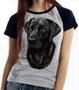 Imagem de Baby look blusa feminina ou Camiseta unissex  Labrador Preto perfil