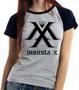 Imagem de Baby look blusa feminina ou Camiseta unissex monsta x k pop bts