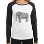 Imagem de Baby Look Raglan Elefante Ilustração Manga Longa - Foca na Moda