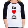 Imagem de Baby Look Raglan Eu amo fusca Manga 3/4 - Foca na Moda