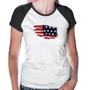 Imagem de Baby Look Raglan Handrawn Flag - Foca na Moda