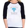 Imagem de Baby Look Raglan Home Is Where Wifi Connects Automatically Manga 3/4 - Foca na Moda